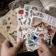 Load image into Gallery viewer, Knaid Vintage Scrapbook Supplies Pack, Decorative Plants Floral Butterfly Mushroom Nature Retro Paper Stickers Collection for Junk Journal DIY Arts Crafts Album Bullet Journals Planners
