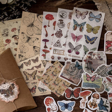 Load image into Gallery viewer, Knaid Vintage Scrapbook Supplies Pack, Decorative Plants Floral Butterfly Mushroom Nature Retro Paper Stickers Collection for Junk Journal DIY Arts Crafts Album Bullet Journals Planners
