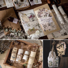 Load image into Gallery viewer, Knaid Vintage Scrapbook Supplies Pack, Decorative Plants Floral Butterfly Mushroom Nature Retro Paper Stickers Collection for Junk Journal DIY Arts Crafts Album Bullet Journals Planners
