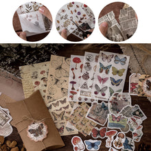 Load image into Gallery viewer, Knaid Vintage Scrapbook Supplies Pack, Decorative Plants Floral Butterfly Mushroom Nature Retro Paper Stickers Collection for Junk Journal DIY Arts Crafts Album Bullet Journals Planners
