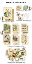 Load image into Gallery viewer, Knaid Vintage Scrapbooking Stickers Pack, Decorative Plants Flower Butterfly Mushroom Paper Decals Nature Retro Collection for Junk Journal DIY Arts Crafts Album Bullet Journals Planners
