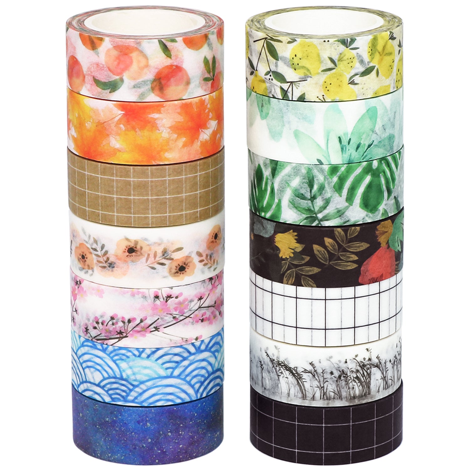 Knaid 40 Rolls of Slim Washi Tape Gift Box Set, Decorative Paper Tapes