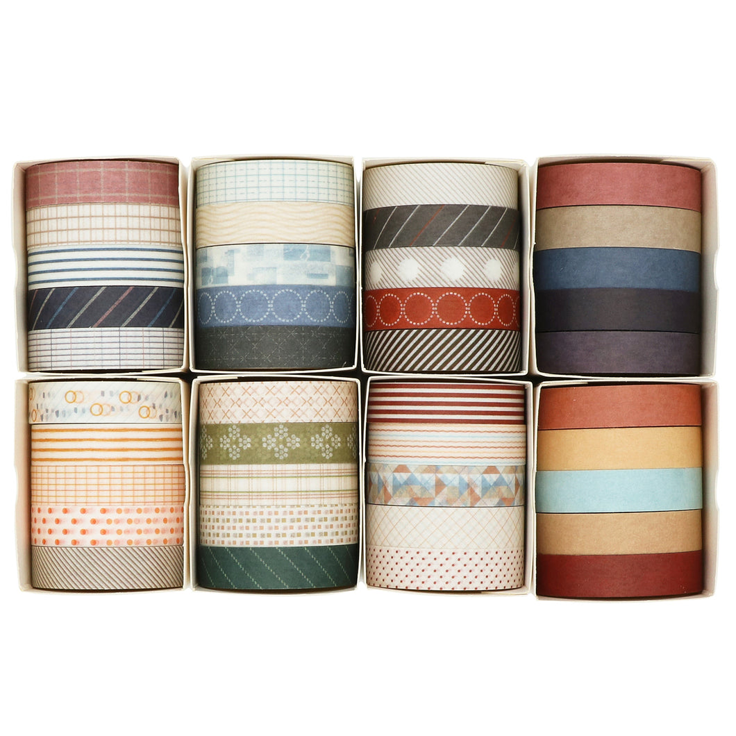 Knaid Vintage Washi Tape Set, Assorted 5 Rolls of Decorative Colored  Masking Tapes for Scrapbooking, DIY Decor and Crafts, Bullet Journals,  Planners