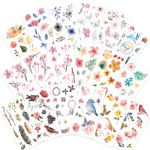 Load image into Gallery viewer, Knaid Watercolor Birds and Flowers Stickers Set - Decorative Sticker for Scrapbooking, Kid DIY Arts Crafts, Album, Bullet Journaling, Junk Journal, Planners, Calendars and Notebook
